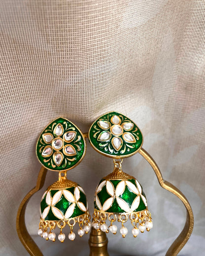Hariyali Jhoomar| Kundan Jhumkas | The Meenakari Edit