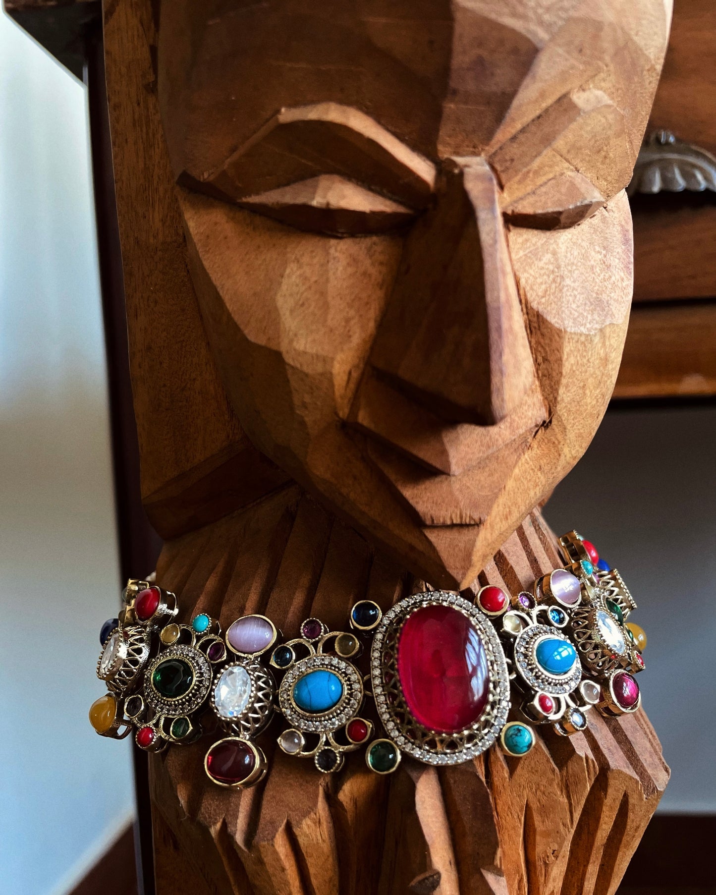 Maharana’s Circlet | Fusion Handcrafted Designer Choker Set with Intricate Stonework