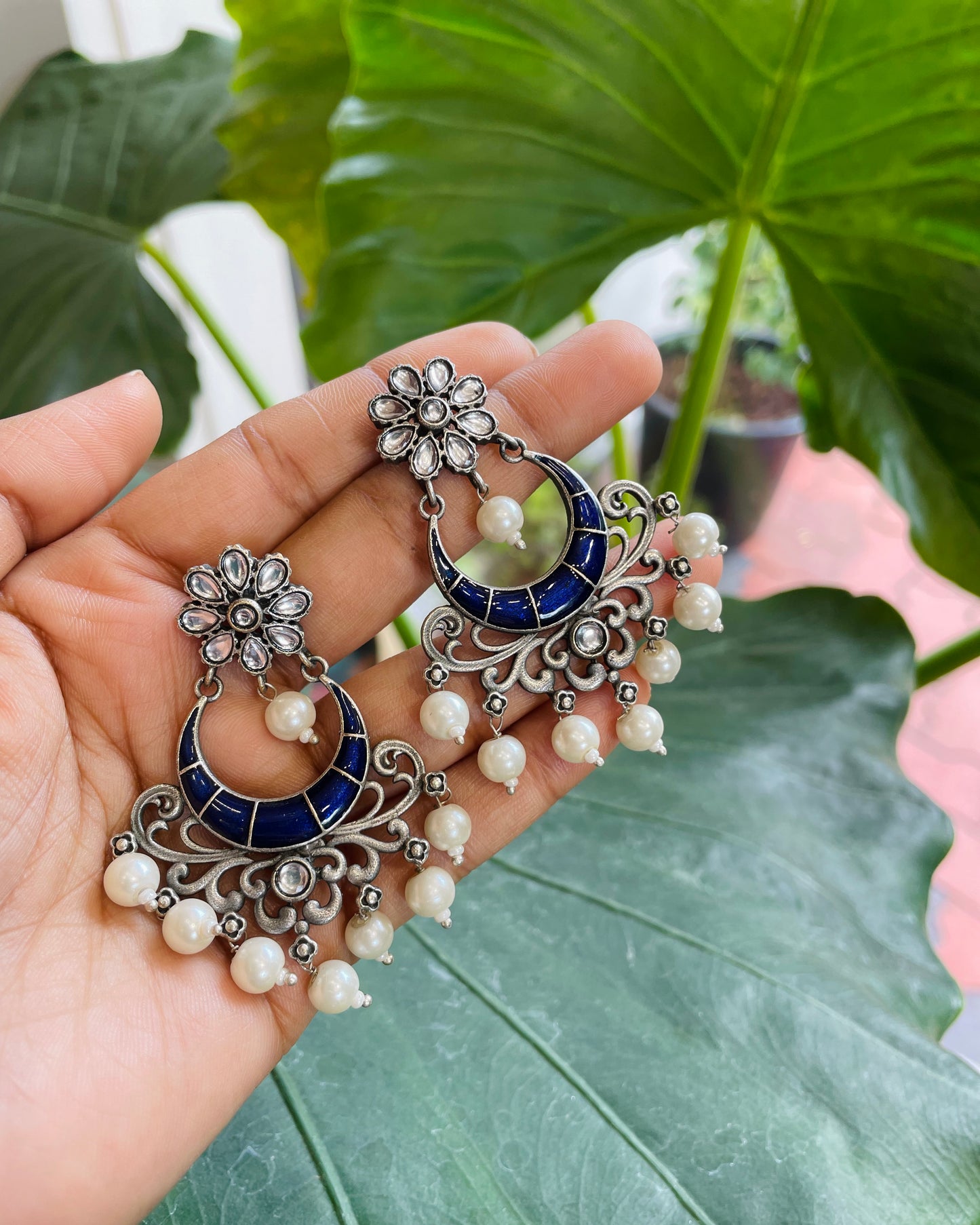 Leher Meenakari Handpainted | Statement Earrings