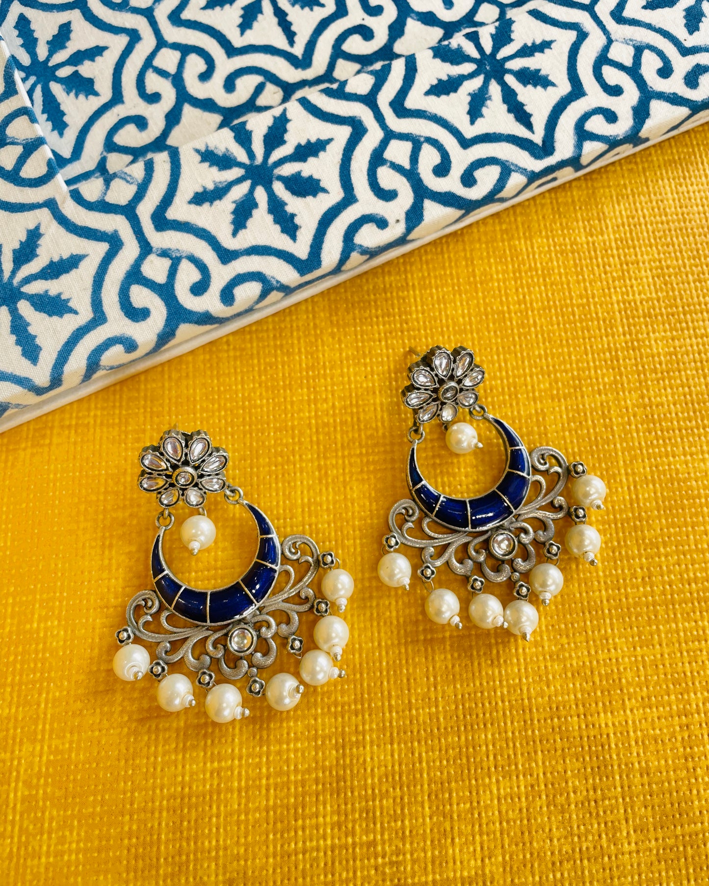 Leher Meenakari Handpainted | Statement Earrings