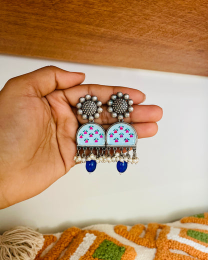 Aavarna Meenakari Handpainted Stud Earrings