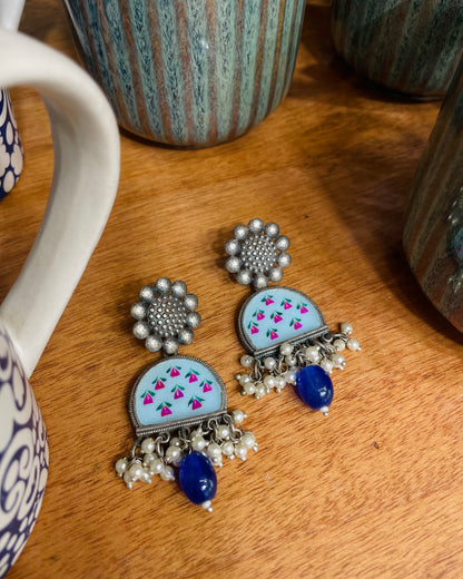 Aavarna Meenakari Handpainted Stud Earrings