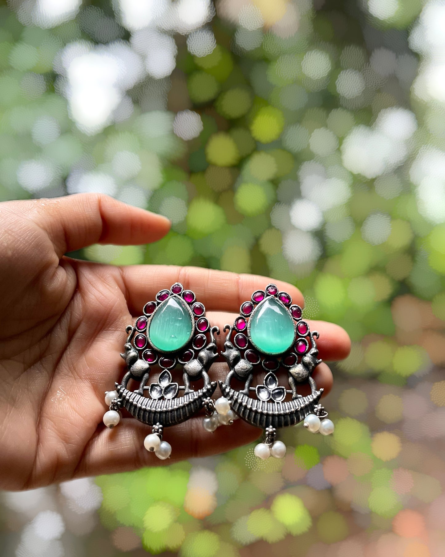 Pravaah | Silver Plated Statement Drops