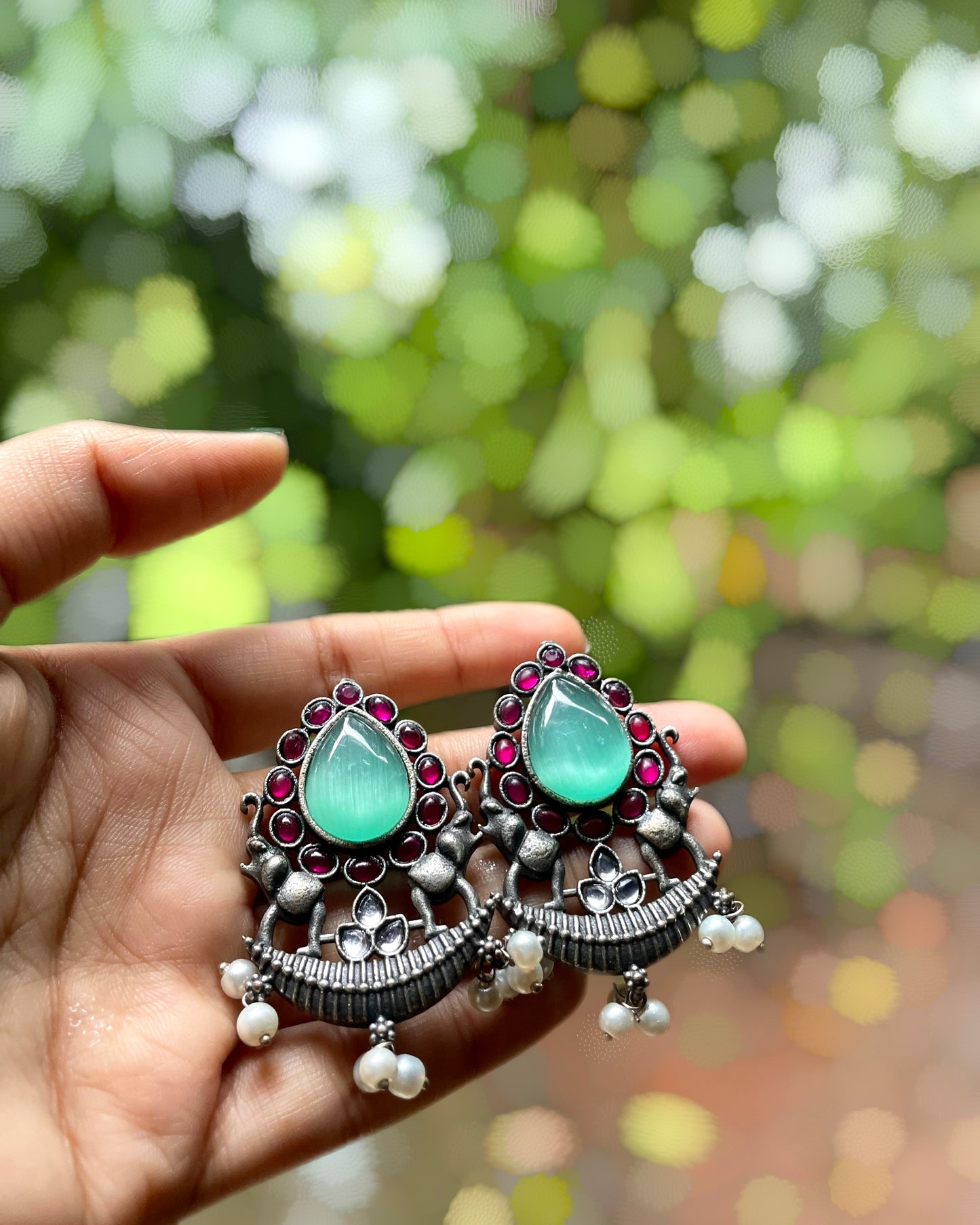 Pravaah | Silver Plated Statement Drops
