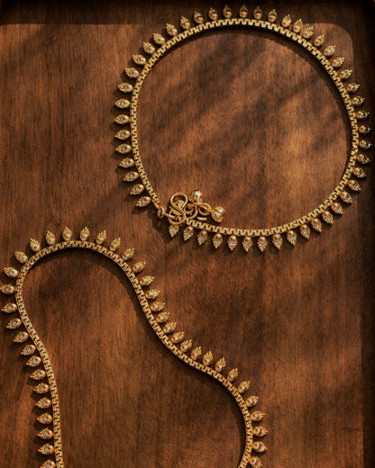 Ilam Thuli | Antique Gold-Plated Anklets | The Vishu Collective'26