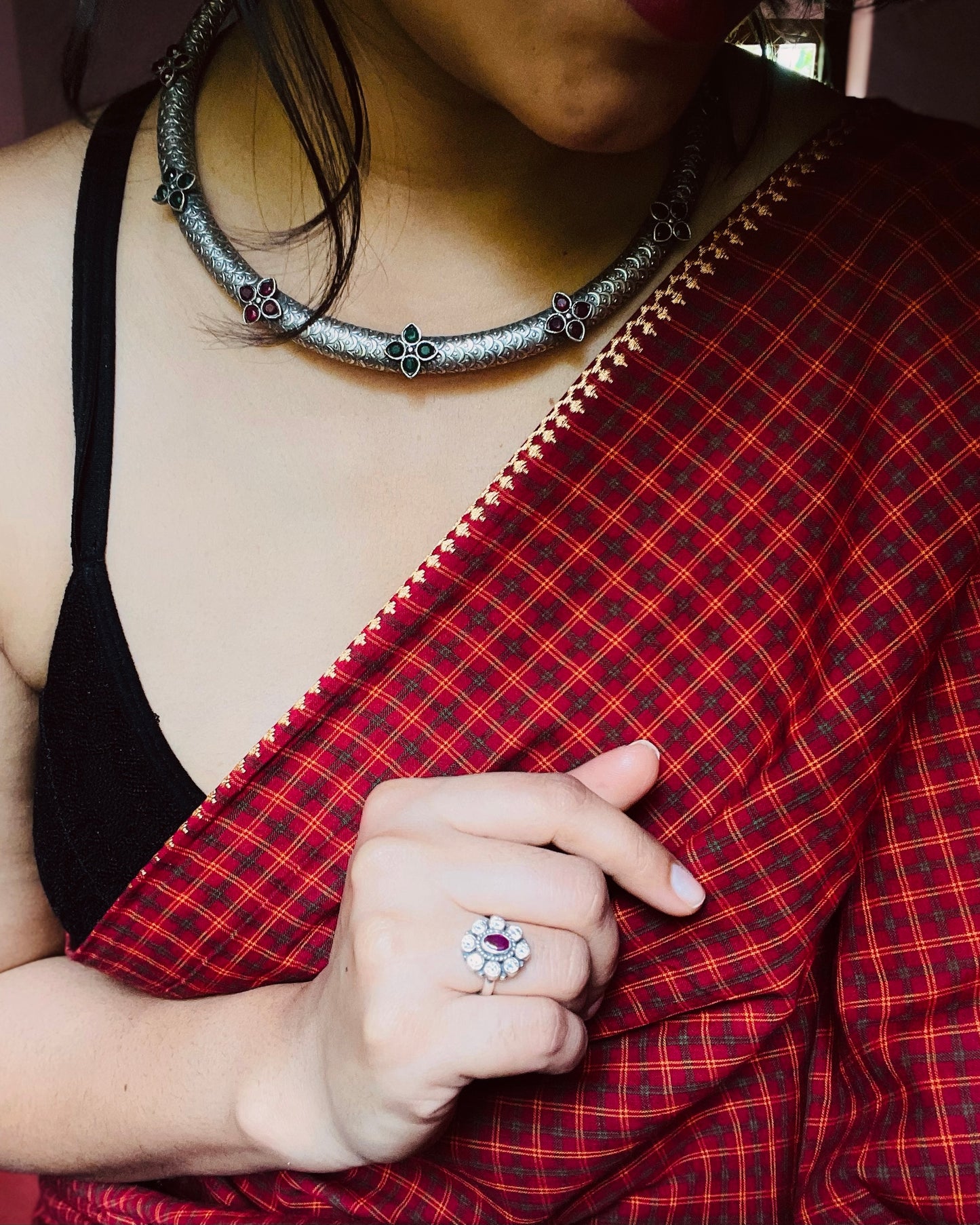 Fusion Orbit | Silver Plated Fusion Handcrafted Statement Necklace