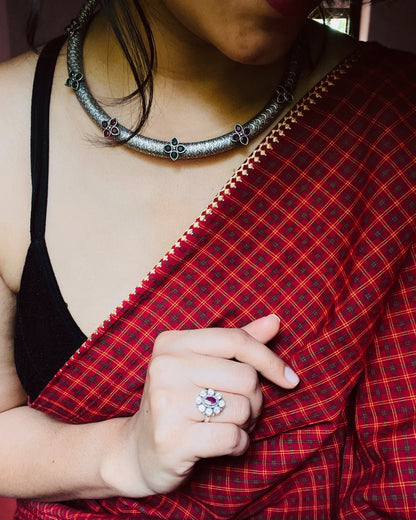 Fusion Orbit | Silver Plated Fusion Handcrafted Statement Necklace