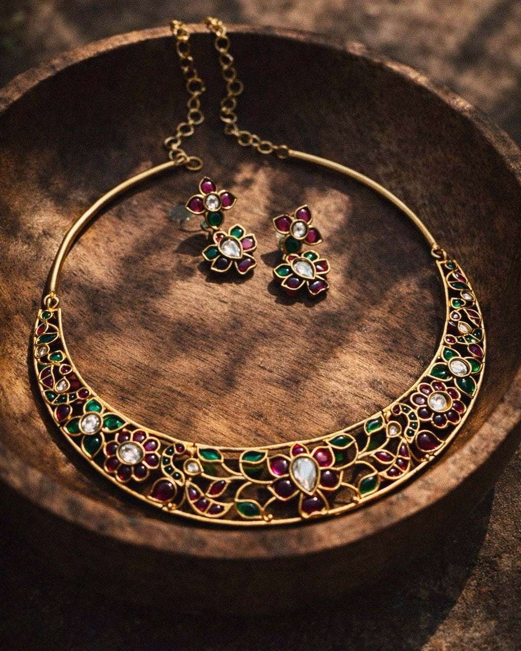 Vine of gems | Antique Heritage Inspired Kemp Choker Set | The Vishu Collective'26