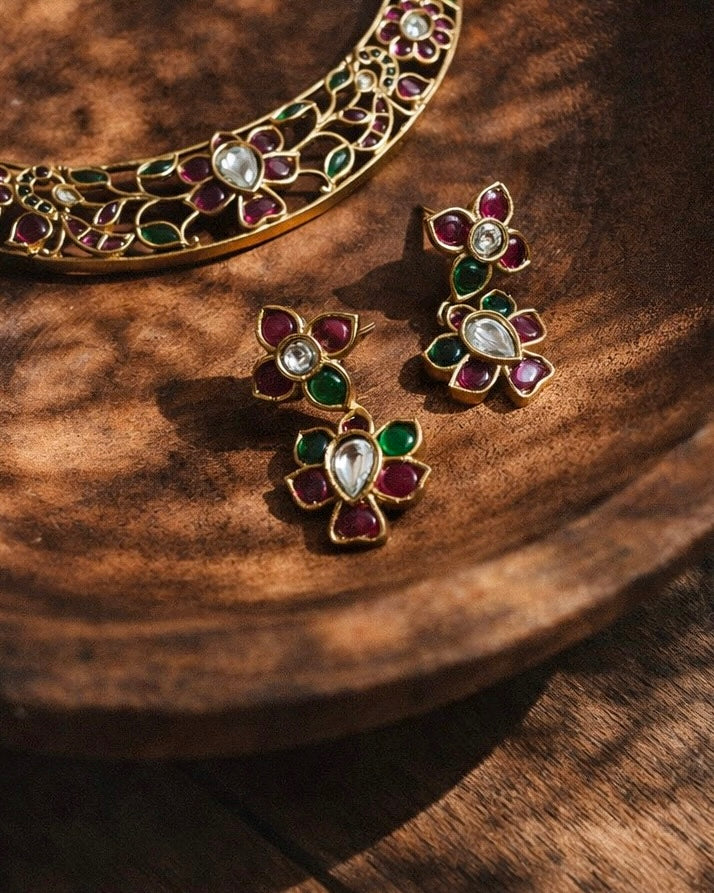 Vine of gems | Antique Heritage Inspired Kemp Choker Set | The Vishu Collective'26