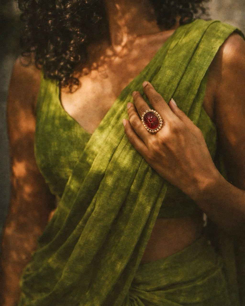 Scarlet Flame | Vintage Heritage-Inspired Statement Ring | The Vishu Collective'26
