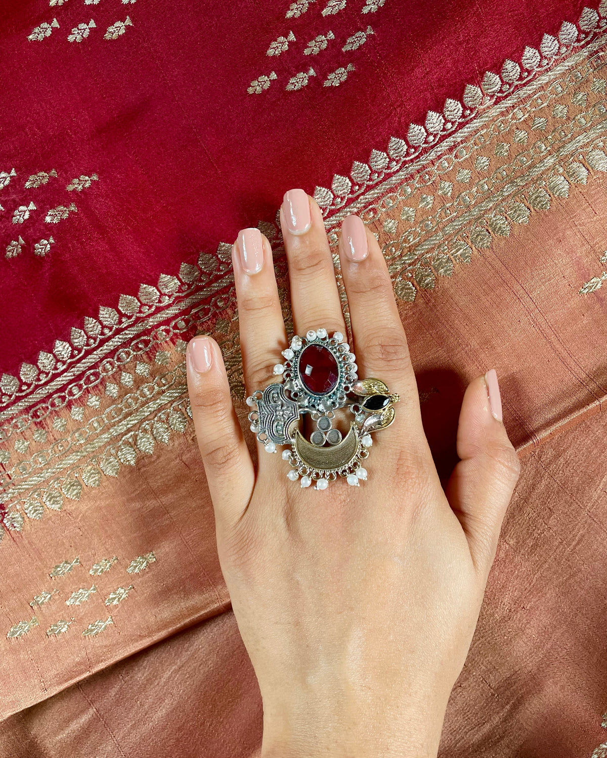 Azam Rong Noor-e-Azam | Contemporary Dual Tone Fusion Ring – houseofpallikkara