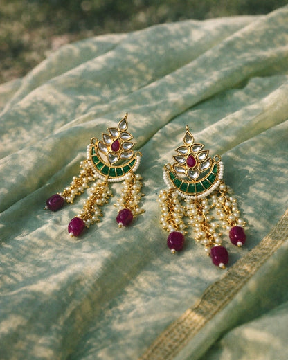 Mint x Orchid Kundan Chandeliers | Antique Heritage-Inspired Drops | The Vishu Collective'26