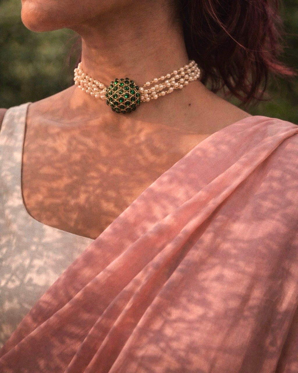 Emerald Orb - Cluster Pearls x Kemp | Antique Heritage Inspired Choker Set | The Vishu Collective'26