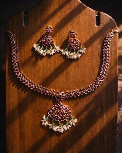 Bloom of Ratna | Antique Heritage Inspired Kemp Choker Set | The Vishu Collective'26