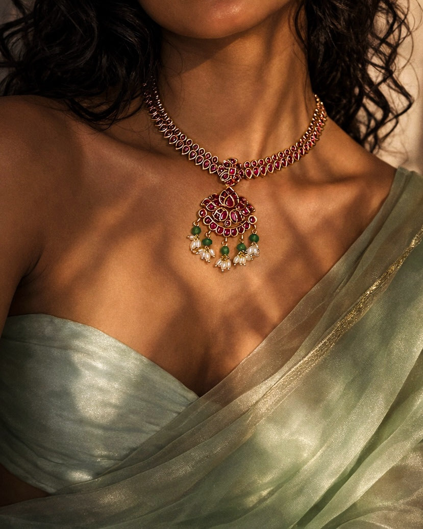 Bloom of Ratna | Antique Heritage Inspired Kemp Choker Set | The Vishu Collective'26