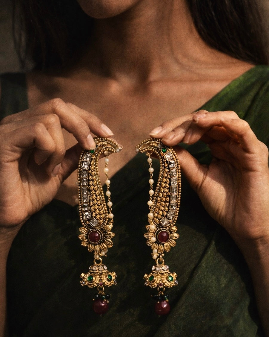 A Crown for the Ear | Antique Heritage-Inspired Earcuffs | The Vishu Collective'26