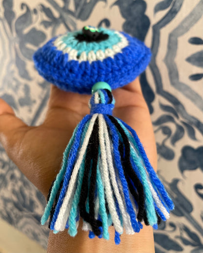 Hand-Crocheted Evil Eye Charm Keychains