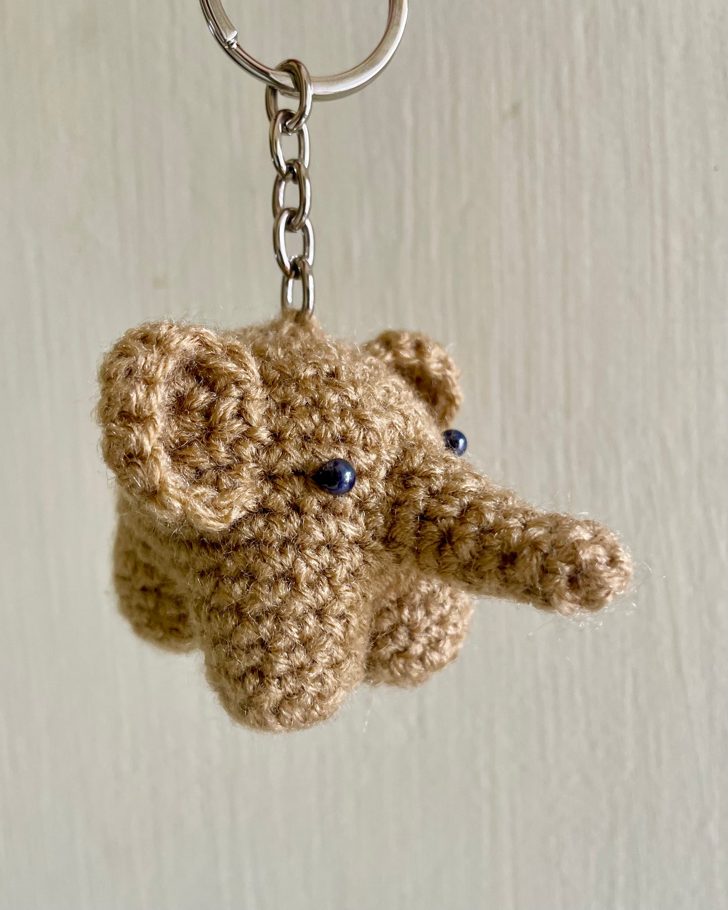 Hand-Crocheted Mini-Elephant Charm Keychains