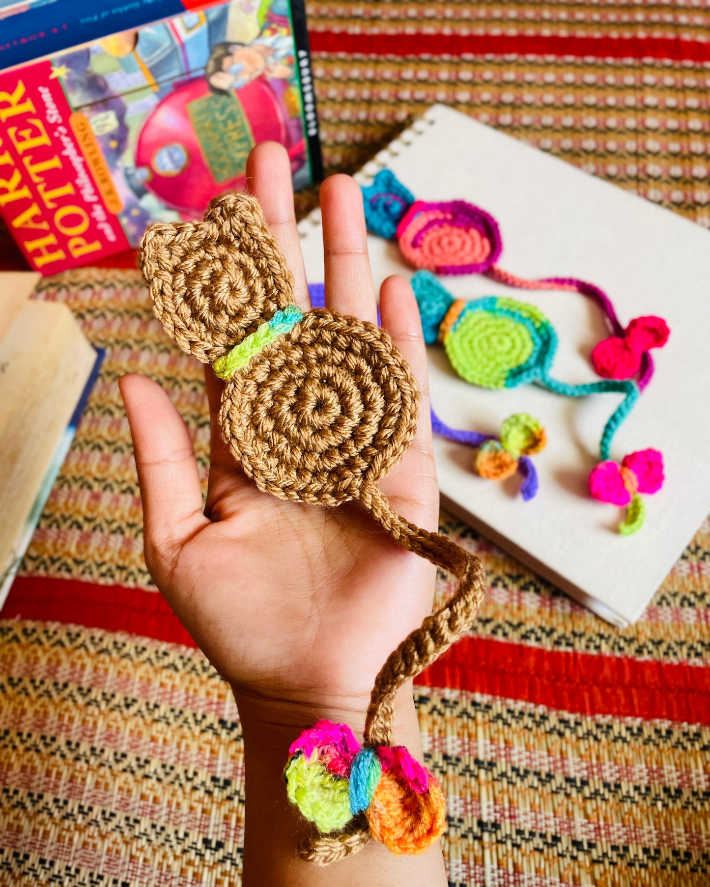 Hand-Crocheted Cat-themed Bookmarks