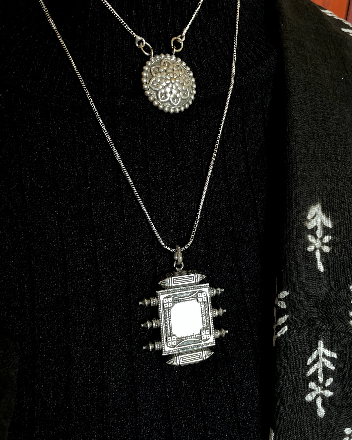 Teejh | Silver Plated Handcrafted Statement Pendant & Chain