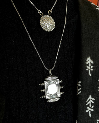 Teejh | Silver Plated Handcrafted Statement Pendant & Chain