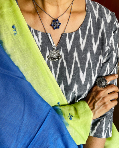 Tārānila | Silver Plated Handcrafted Statement Pendant & Chain