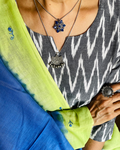Ashmitra | Silver Plated Handcrafted Statement Pendant & Chain