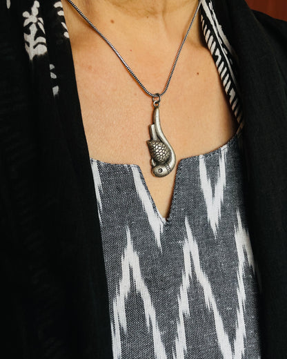 Mayukha | Silver Plated Handcrafted Statement Pendant & Chain