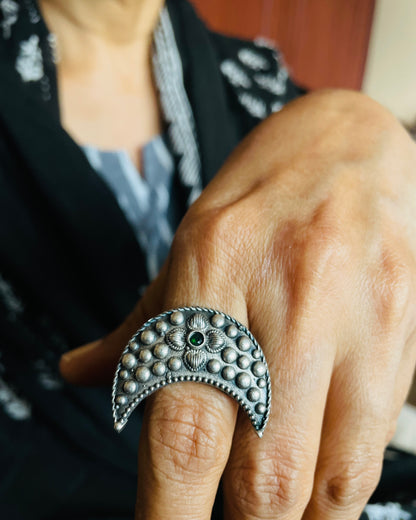 Uru | Silver Plated Oxidised Ring