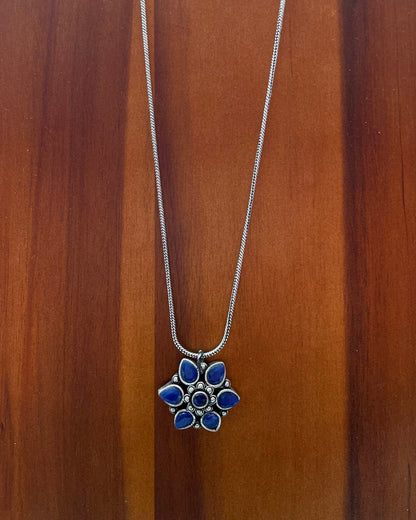 Tārānila | Silver Plated Handcrafted Statement Pendant & Chain