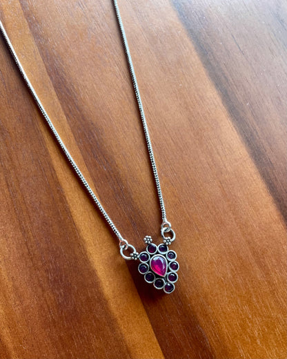 Maaya | Silver Plated Handcrafted Statement Pendant & Chain