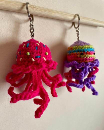 Hand-Crocheted Mini Sea-Creature Charm Keychains