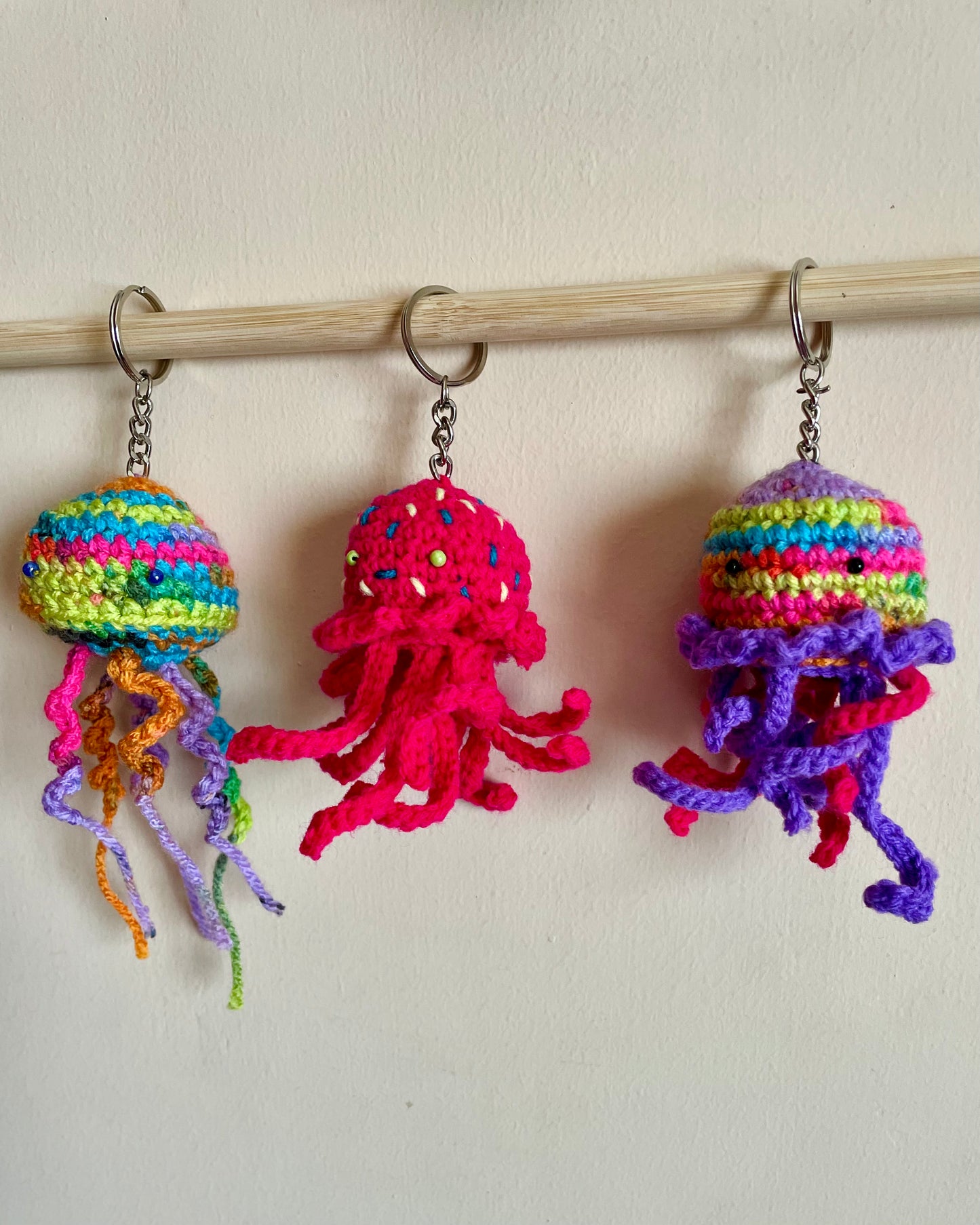 Hand-Crocheted Mini Sea-Creature Charm Keychains