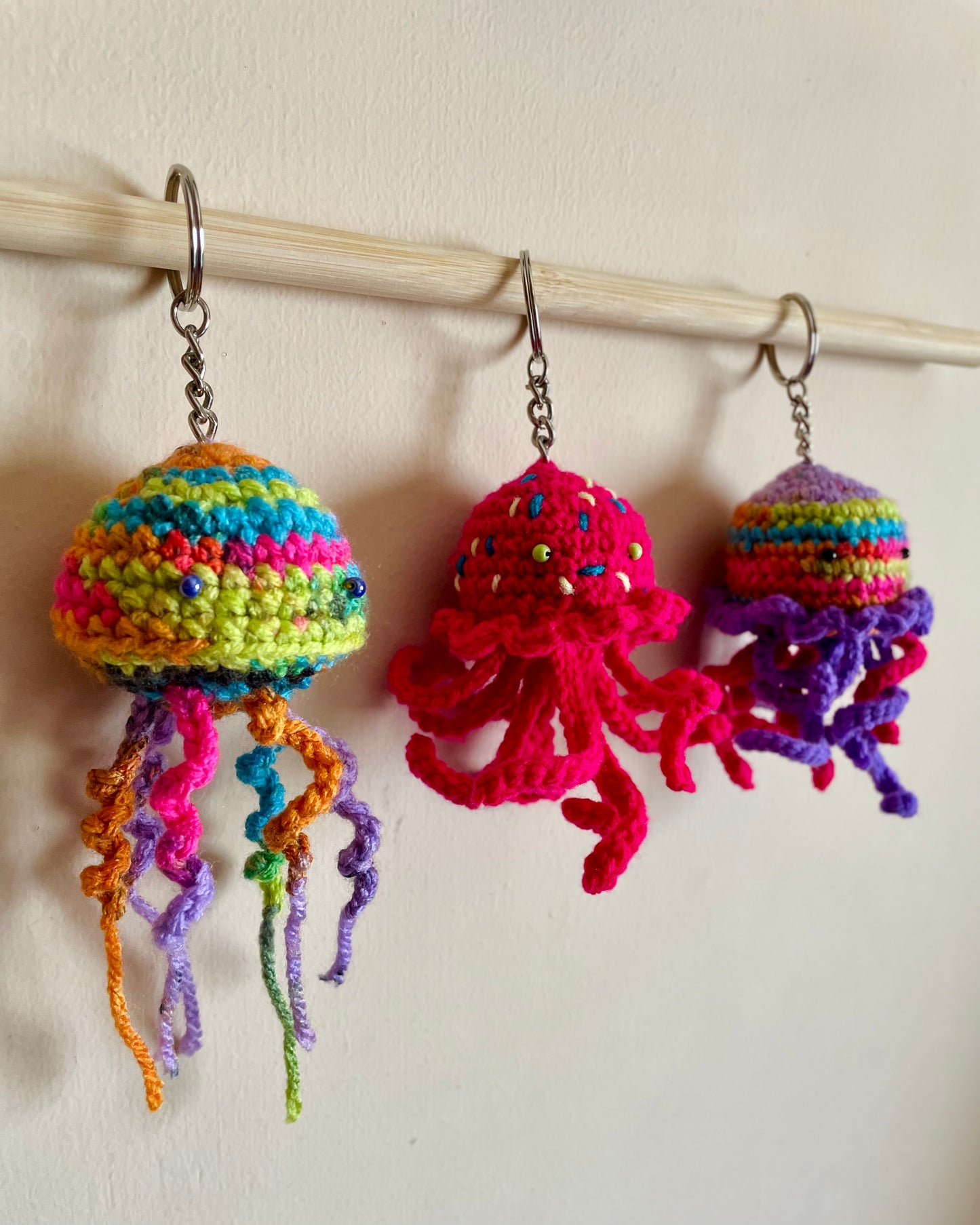 Hand-Crocheted Mini Sea-Creature Charm Keychains