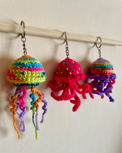 Hand-Crocheted Mini Sea-Creature Charm Keychains