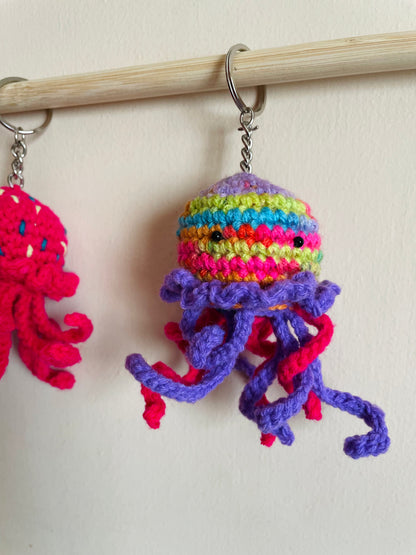Hand-Crocheted Mini Sea-Creature Charm Keychains
