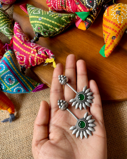 Ridhi | Silver Plated Shrinkhala Statement Earrings