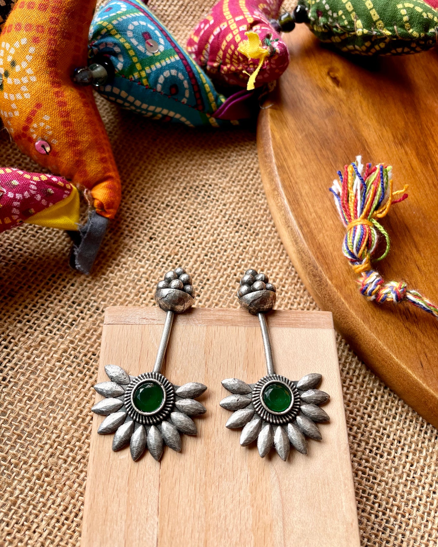 Ridhi | Silver Plated Shrinkhala Statement Earrings