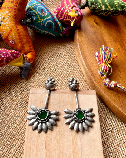 Ridhi | Silver Plated Shrinkhala Statement Earrings
