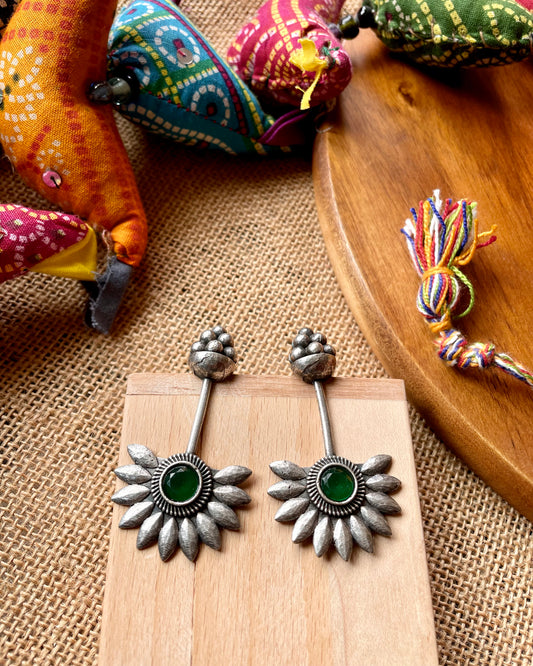 Ridhi | Silver Plated Shrinkhala Statement Earrings