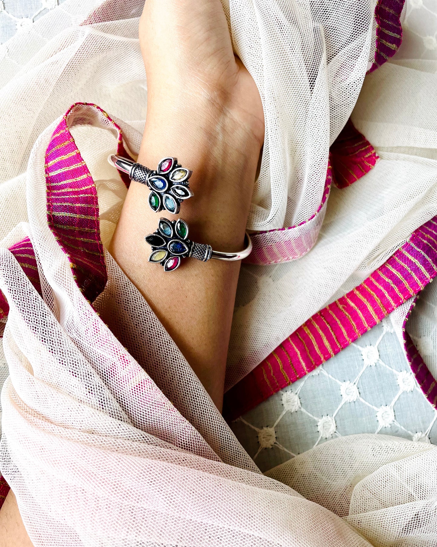 Amṛtā | Oxidised Artisanal Kada | Free Size