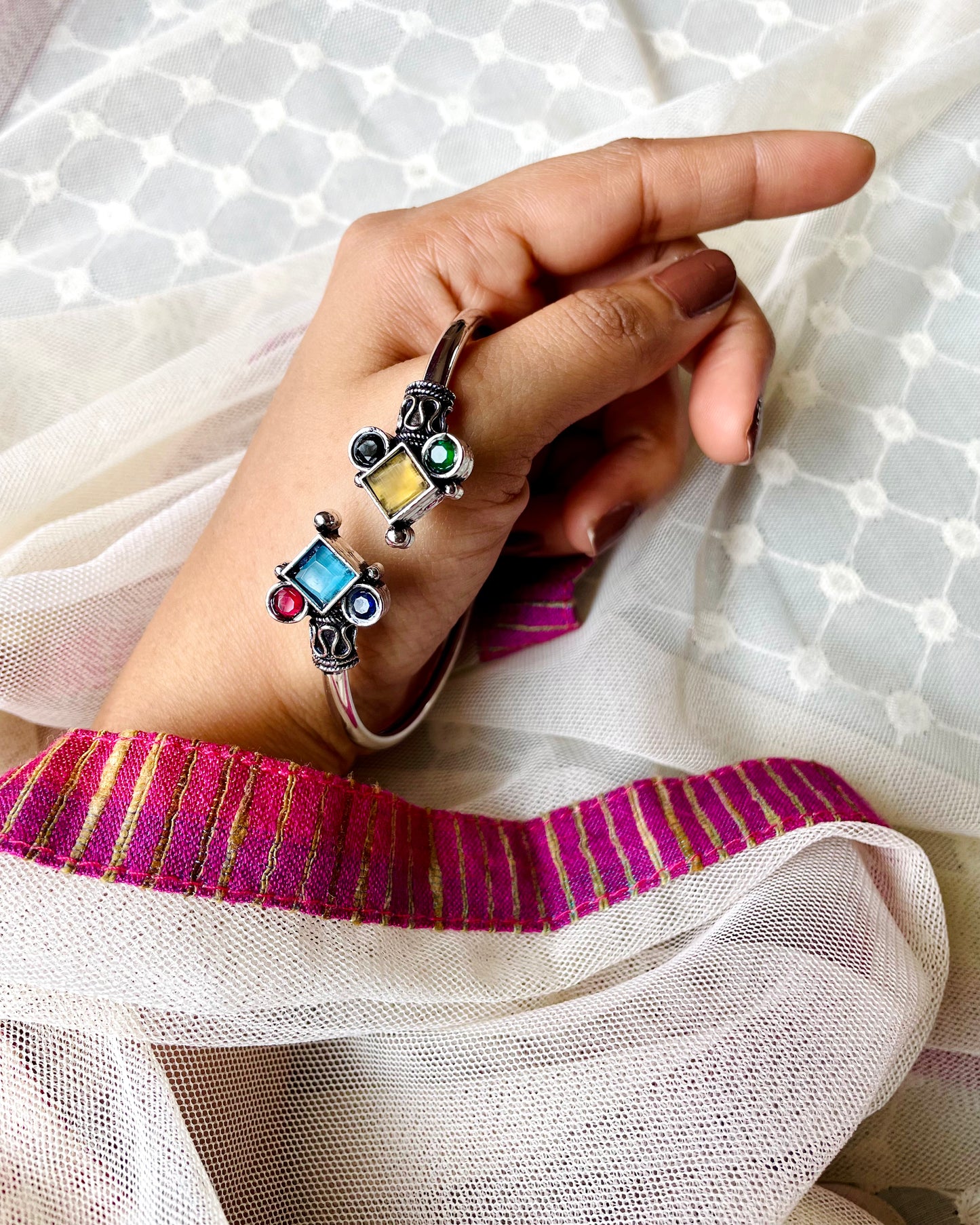 Chārutā | Oxidised Artisanal Kada | Free Size