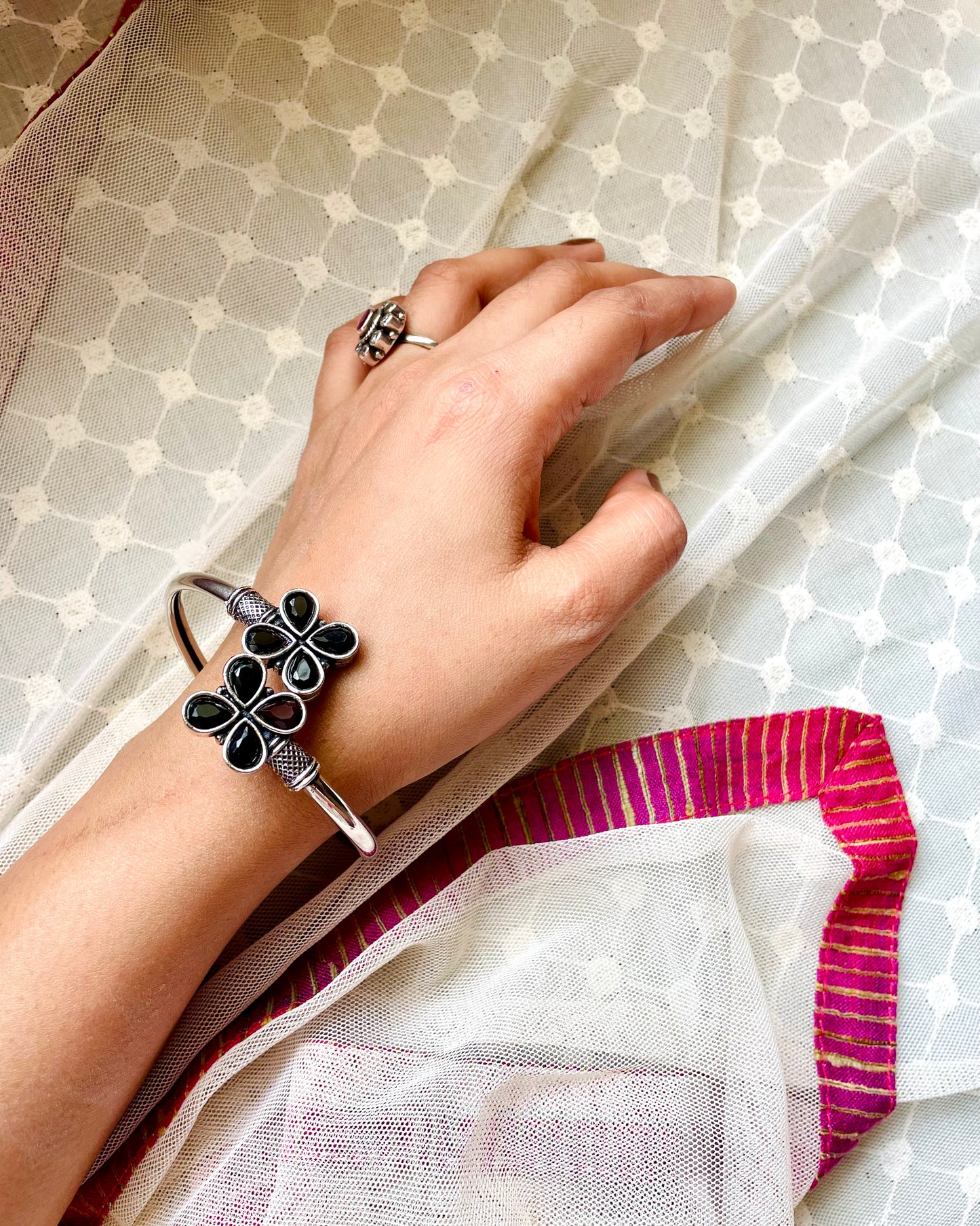 Ālēkhya | Oxidised Artisanal Kada | Free Size