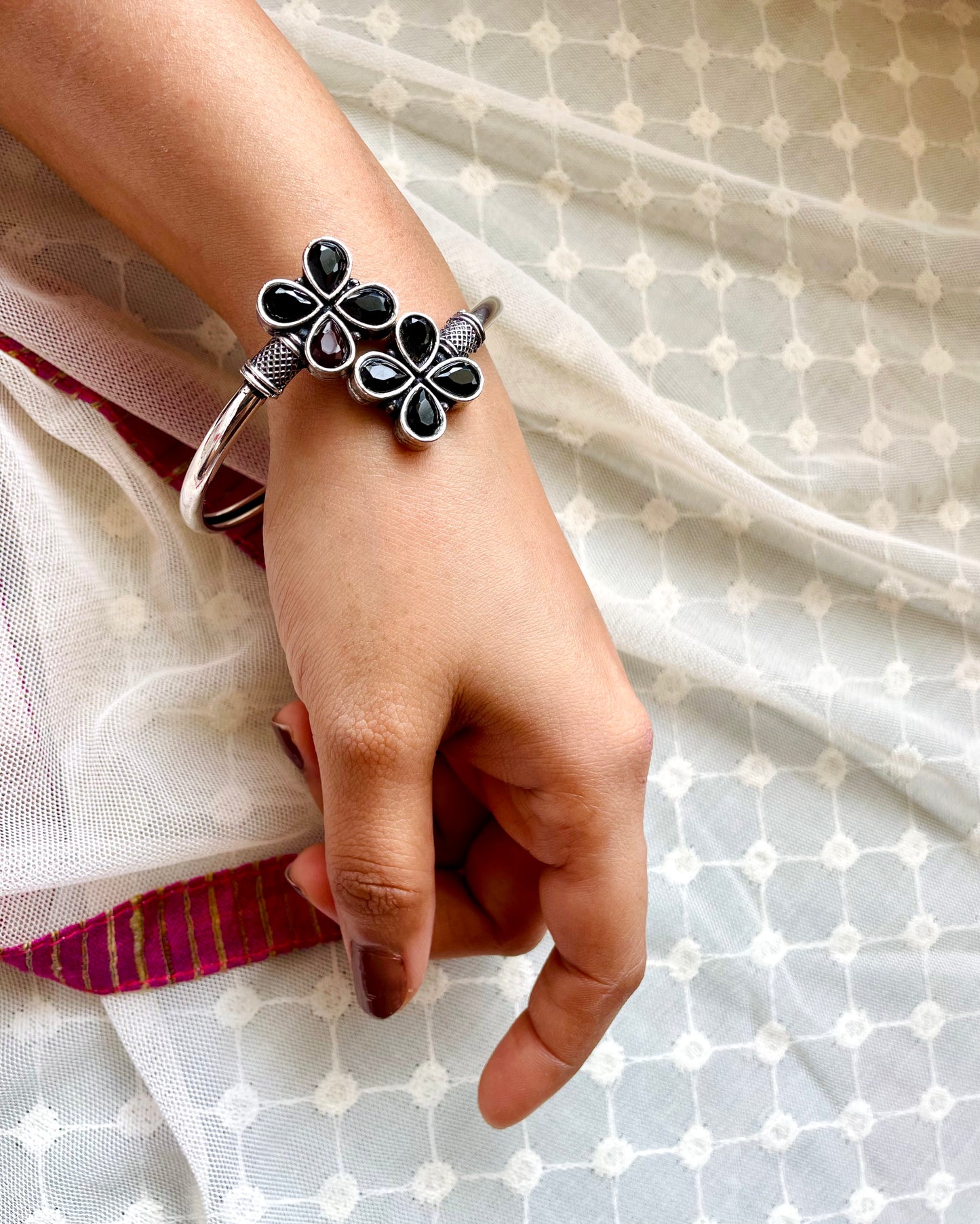 Ālēkhya | Oxidised Artisanal Kada | Free Size