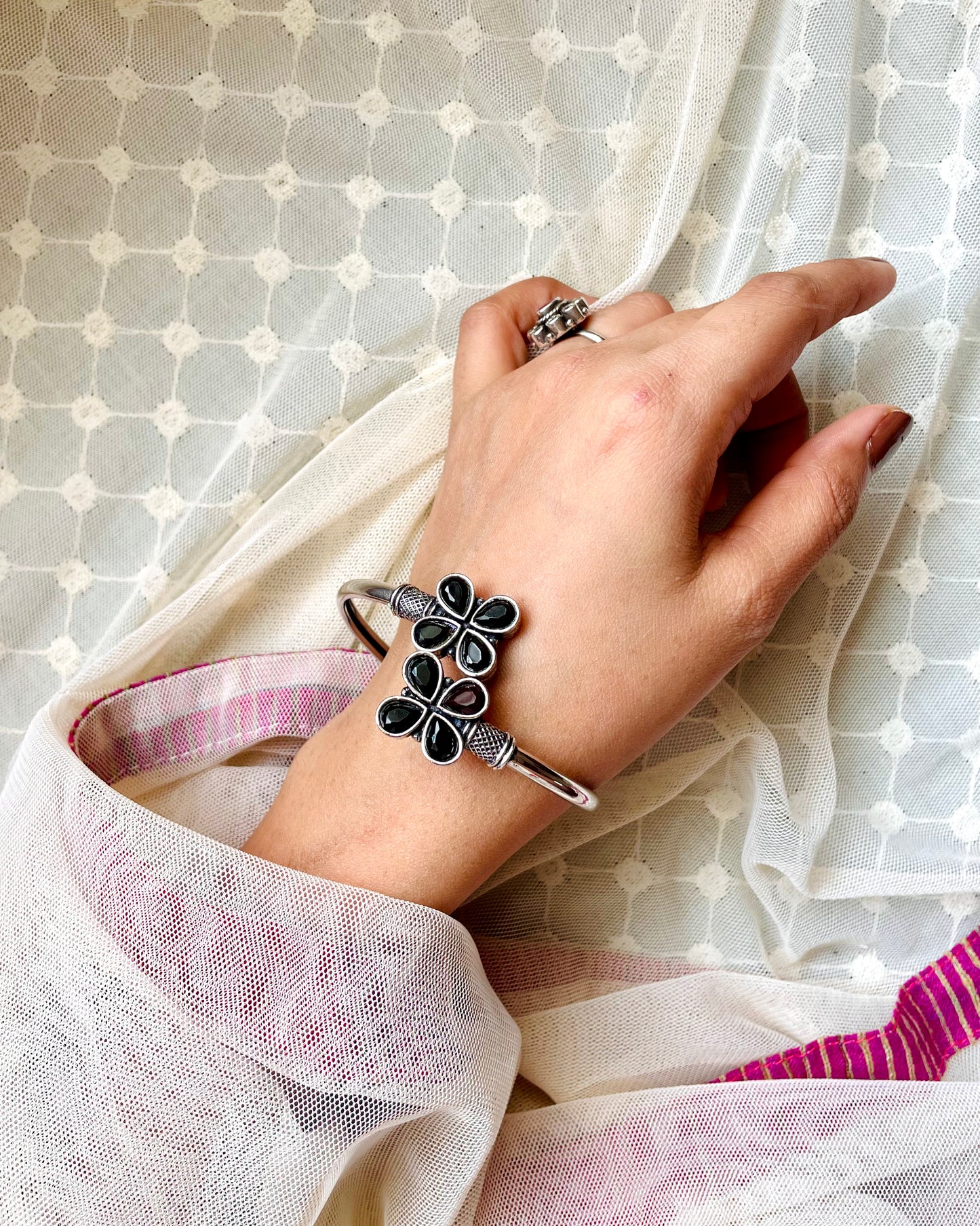 Ālēkhya | Oxidised Artisanal Kada | Free Size