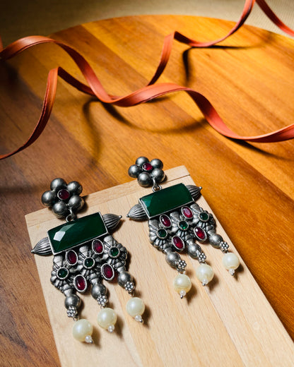 Nitaara | Multicolour Stone Statement Earrings