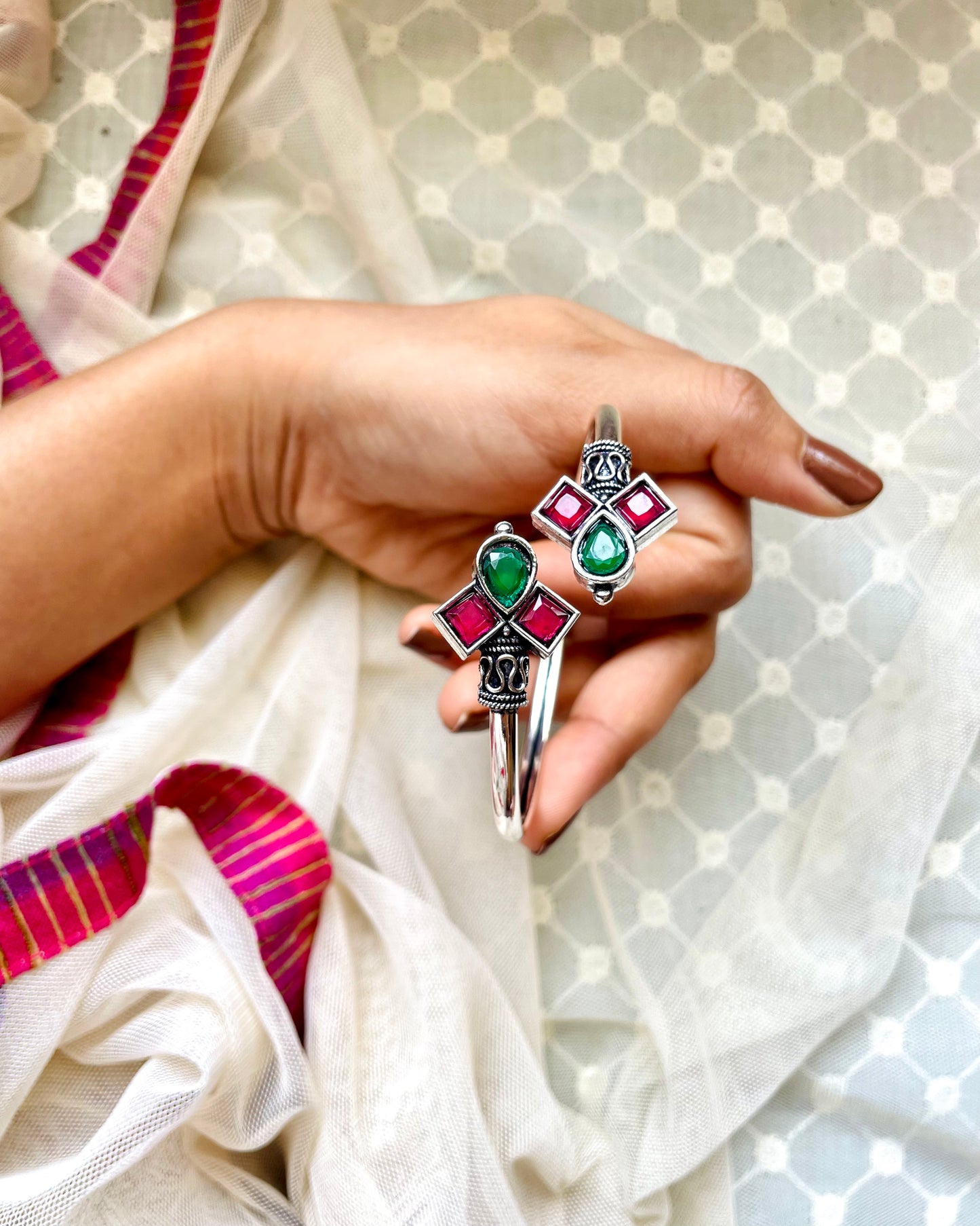 Pravāha | Oxidised Artisanal Kada | Free Size