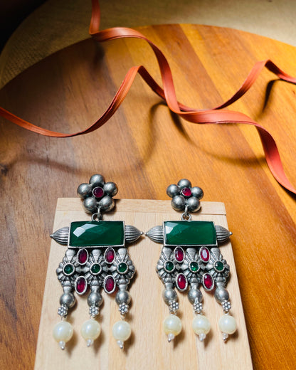 Nitaara | Multicolour Stone Statement Earrings