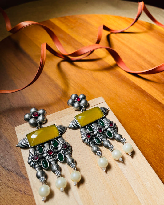 Nitaara | Multicolour Stone Statement Earrings