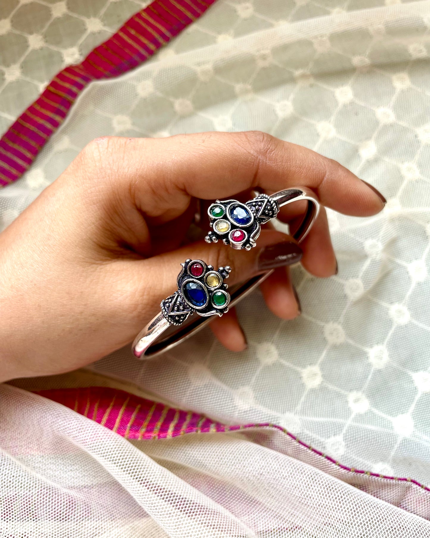 Nirjharī | Oxidised Artisanal Kada | Free Size